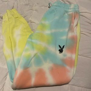 COPY - Playboy x Misguided tie dye sweat pants